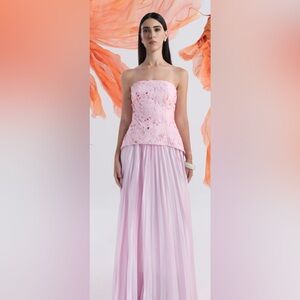 Elegant Pink Strapless Dress